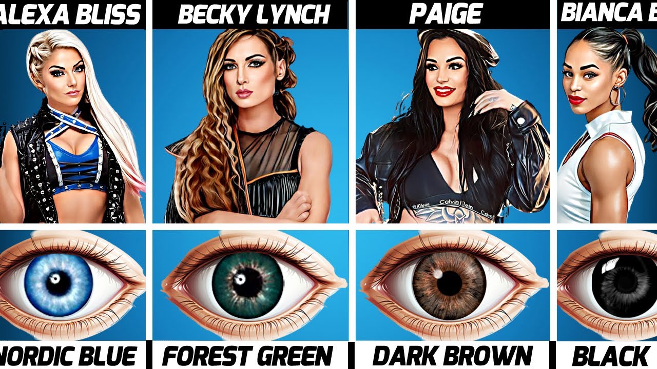 WWE Female Wrestlers Eye Colors - YouTube
