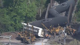 Chopper video shows Norfolk Southern train derailment in Pennsylvania