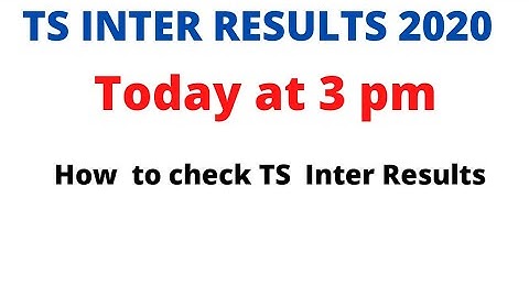 TS INTER RESULTS 2020  AT 3 PM ||How to check TS Inter Results 2020 ?