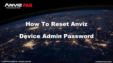 Reset/Cancel Anviz Devices