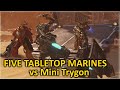Five Tabletop Marines vs Mini Trygon (Space Marine 2)