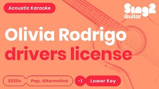 Vignette de la vidéo "Olivia Rodrigo - drivers license (Lower Key) Karaoke Acoustic"