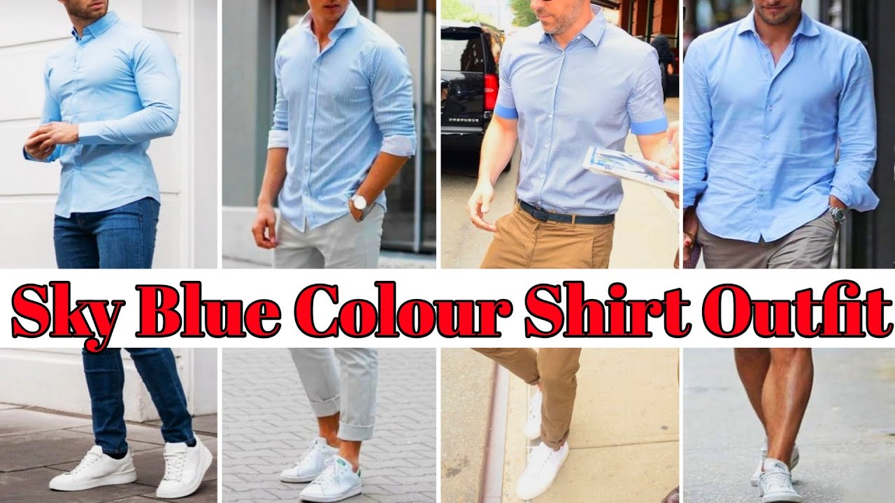 Light Blue Shirt Outfit Ideas For Men #lightblue || by Look Stylish -  YouTube