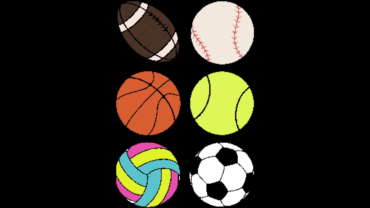 Sports balls pixel art