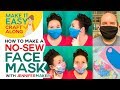 EASY No-Sew Face Mask with Two Layers + Filter Pocket -- No Elastic, No Ties!