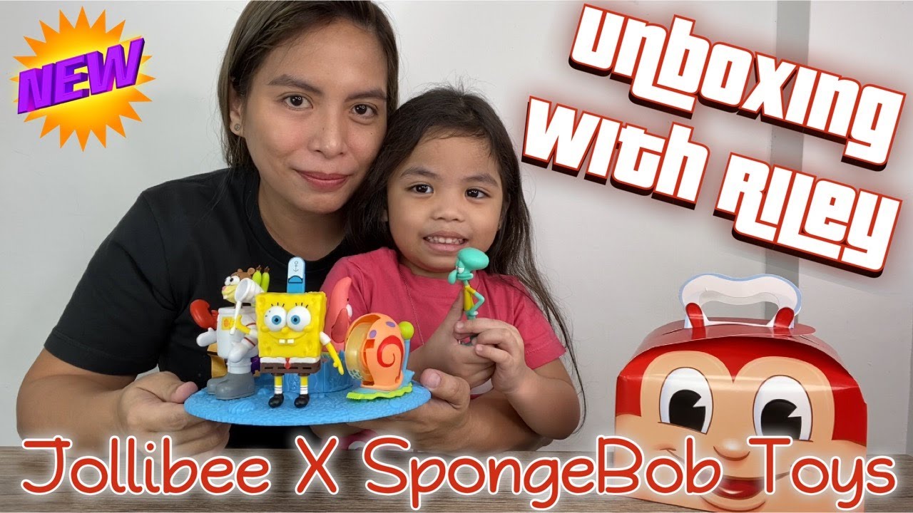 Jollibee X SpongeBob Toys Unboxing With Little Miss Riley - YouTube