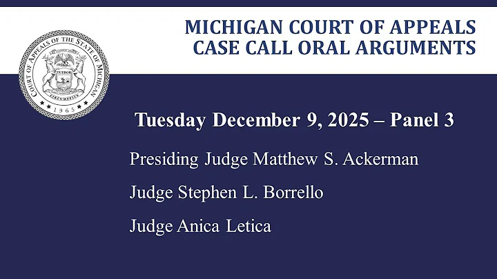 MCOA Oral Arguments December 9, 2025 - Panel 3