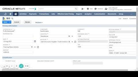 NetSuite | Bill Purchase Order
