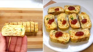 اسهل وجبة فطور،بيض على الطريقة الاسيوية | لفائف البيض| egg roll