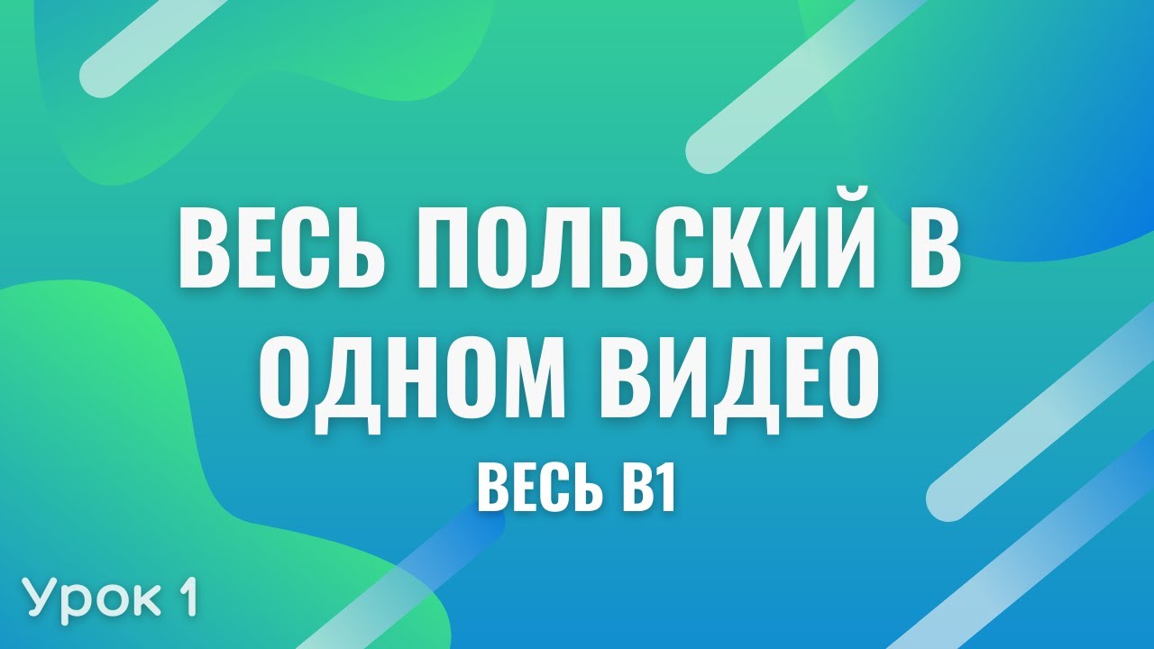 Весь польский в одном видео. Весь B1. Часть 1. Польские диалоги. Польский с нуля. Польский язык.
