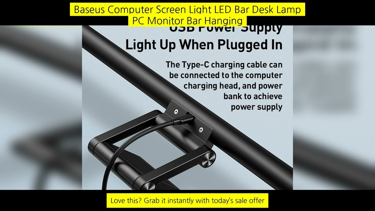 Baseus Computer Screen Light Led Bar Desk Lamp Pc Monitor Bar Hanging Table