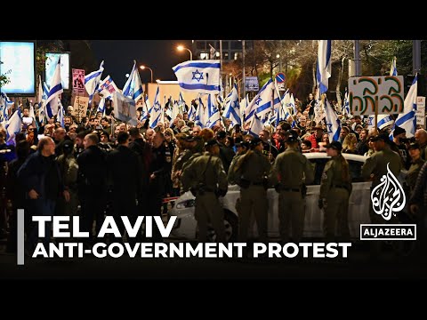 Anti-government protests in Tel Aviv demanding the resignation of Benjamin Netanyahu
