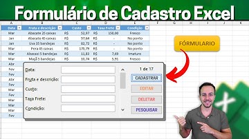 Como fazer Formulario Simples Excel para Cadastrar, Editar, Remover e Pesquisar