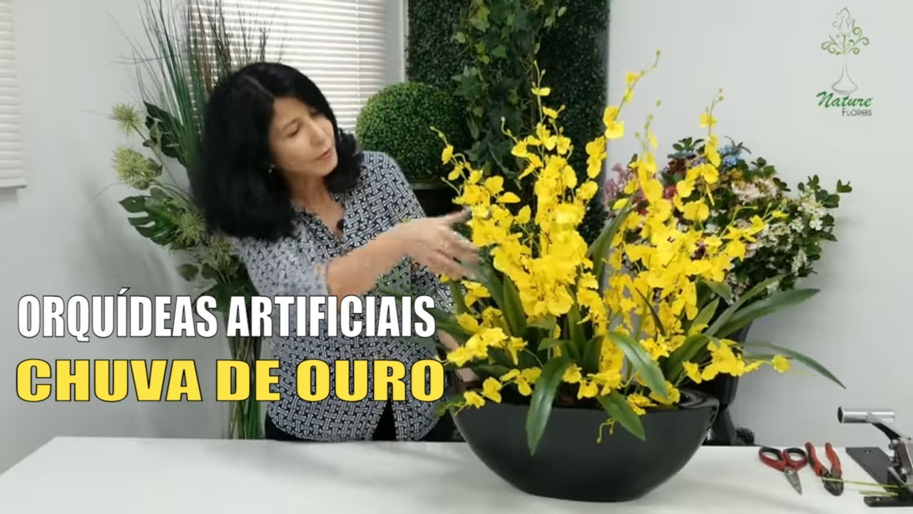 Como Fazer um Maravilhoso Arranjo de Orquideas Chuva de Ouro Artificial -  thptnganamst.edu.vn