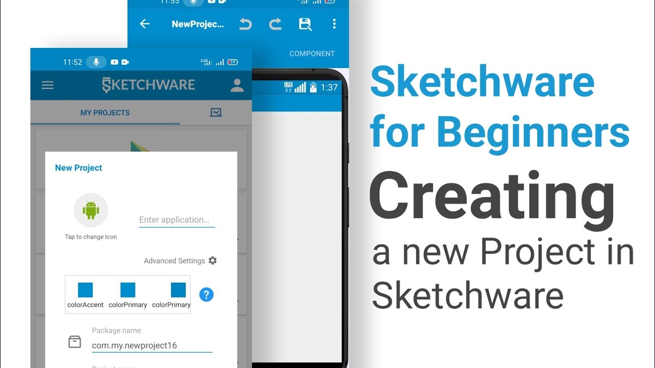 Part 2 - Creating a new Project | Sketchware for Beginners - YouTube