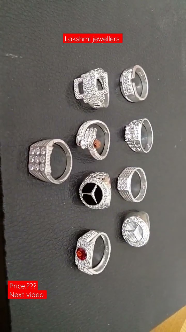 silver ring collection design for men | boy silver ring design with price -  YouTube