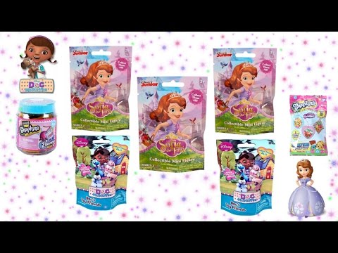 DISNEY PRINCESS BLIND BAGS Sophia The First Shopkins Doc Mcstuffins Toys Blind Bag opening