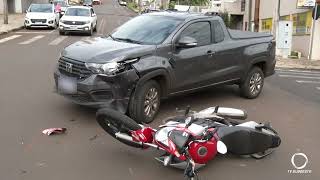 Acidente de trânsito deixa um motociclista ferido...