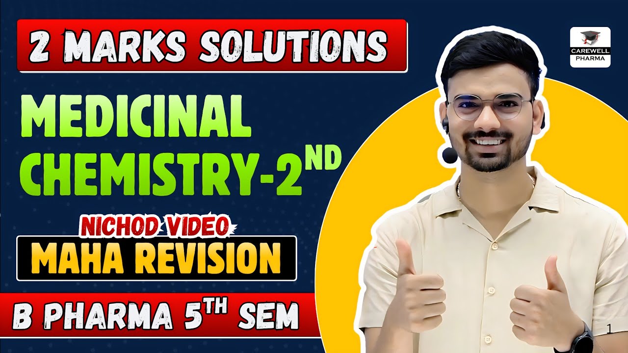 2 Marks Solutions | MC 2 | Medicinal chemistry 5th semester important questions | Carewell Pharma 