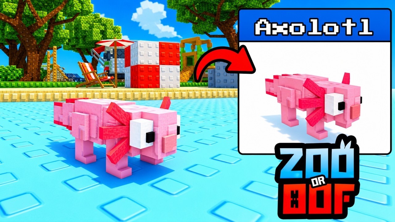 HIDING as NEW AXOLOTL ANIMAL in ZOO or OOF! (Roblox) - YouTube