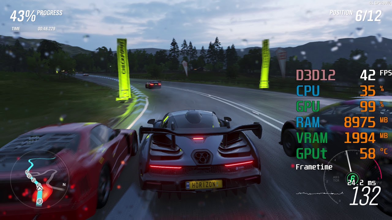 GeForce GTX 760 -- Intel Core i7-4770K -- Forza Horizon 4 Benchmark