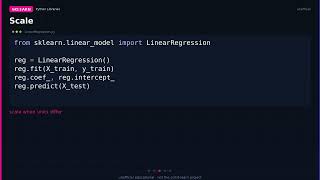 sklearn LinearRegression: ordinary least squares, no magic
