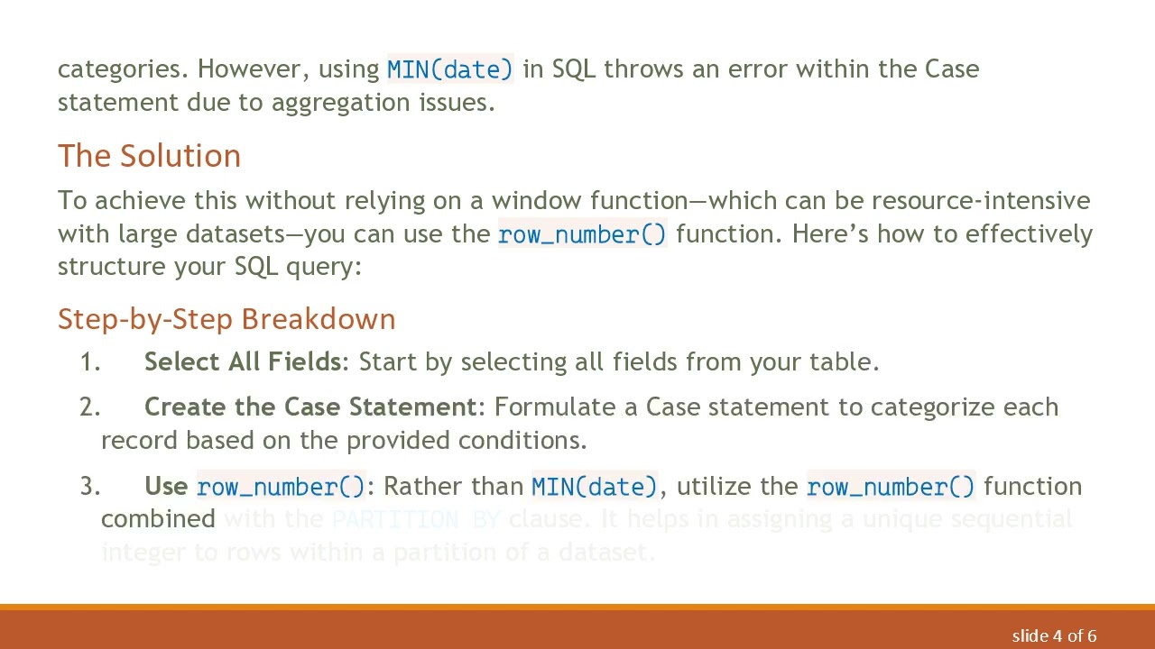 Filtering Records in a Case Statement Using Min(date) in SQL