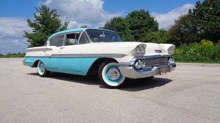 Survivor ! 1958 Chevrolet Biscayne 4 Door in Turquois / White & Ride My Car Story with Lou Costabile