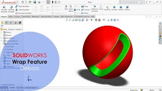Wrap Feature_ Solidworks wrap feature with deboss and spline surface_ Solidworks for beginners