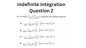 Indefinite Integration Question 2 (IIT-JEE 2012 PYQ)
