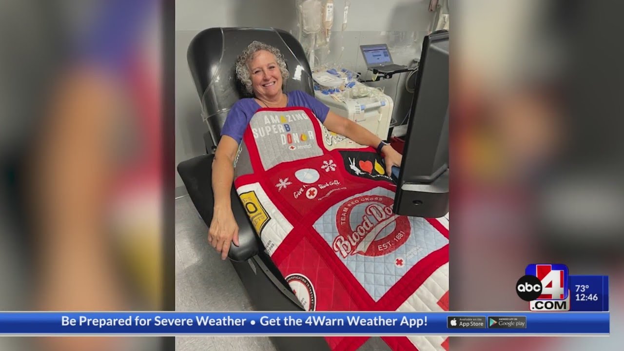 Long-time platelet donor creates quilts from Red Cross t-shirts