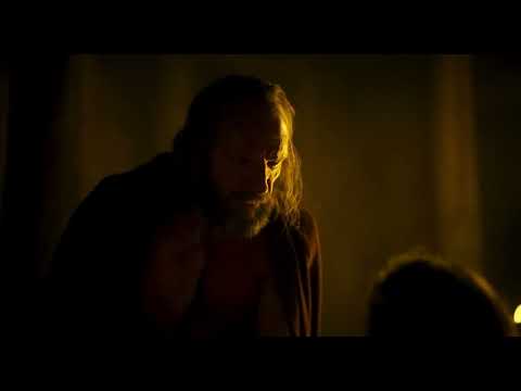 When Odysseus's old nursemaid Eurycleia recognizes him. From the movie "The Return 2024."