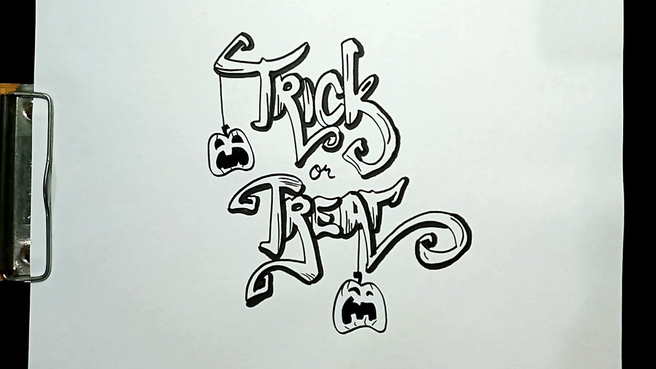 How To Draw TRICK OR TREAT YouTube Maxresdefault