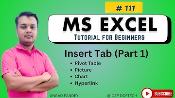 #8 Insert Tab in MS Excel || Pivot Table, Picture, Shapes, Hyperlink (Part 1) #excel #angadpandey