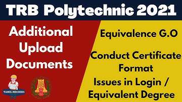TRB Polytechnic 2021- Additional Documents to Upload |  Login and Equivalent Degree
