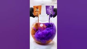 🟣🟠 Inside Out 2 Color Battle – Anxiety vs. Fear! 🎨🔥 #shorts  #insideout2  #satisfying