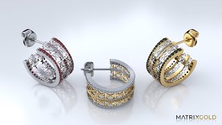 Details Earrings designed with MatrixGold Smart Tools - MatrixGold Tutorial News