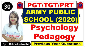 (APS) 2020  Army Public School Series- 30 (Part-A & B) | Best Psychology Questions | Previous Year