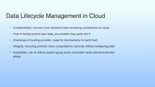 Data Lifecycle Management in Cloud | Cloud Computing Security II