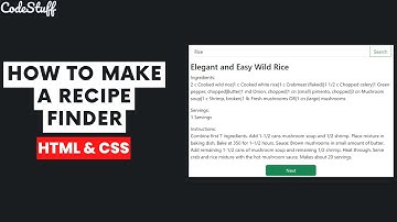 How to make a Recipe Finder with HTML, CSS and JavaScript