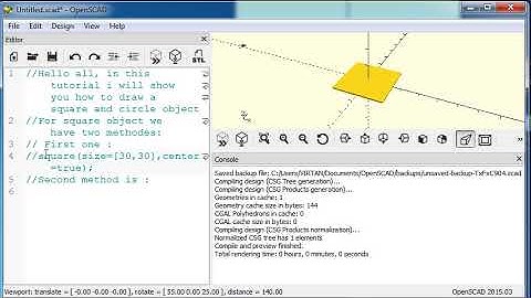 OpenSCAD tutorial: square and circle