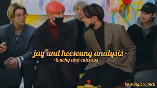 enhypen moments- jay and heeseung (jayseung/heejay) vlive analysis (touchy and cuteness)
