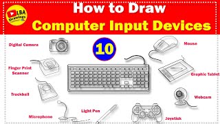 Computer Input Devices Drawing | How to draw input devices @LBADrawings