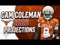 Cam Coleman 2026 Season Projections | Texas Longhorns Football