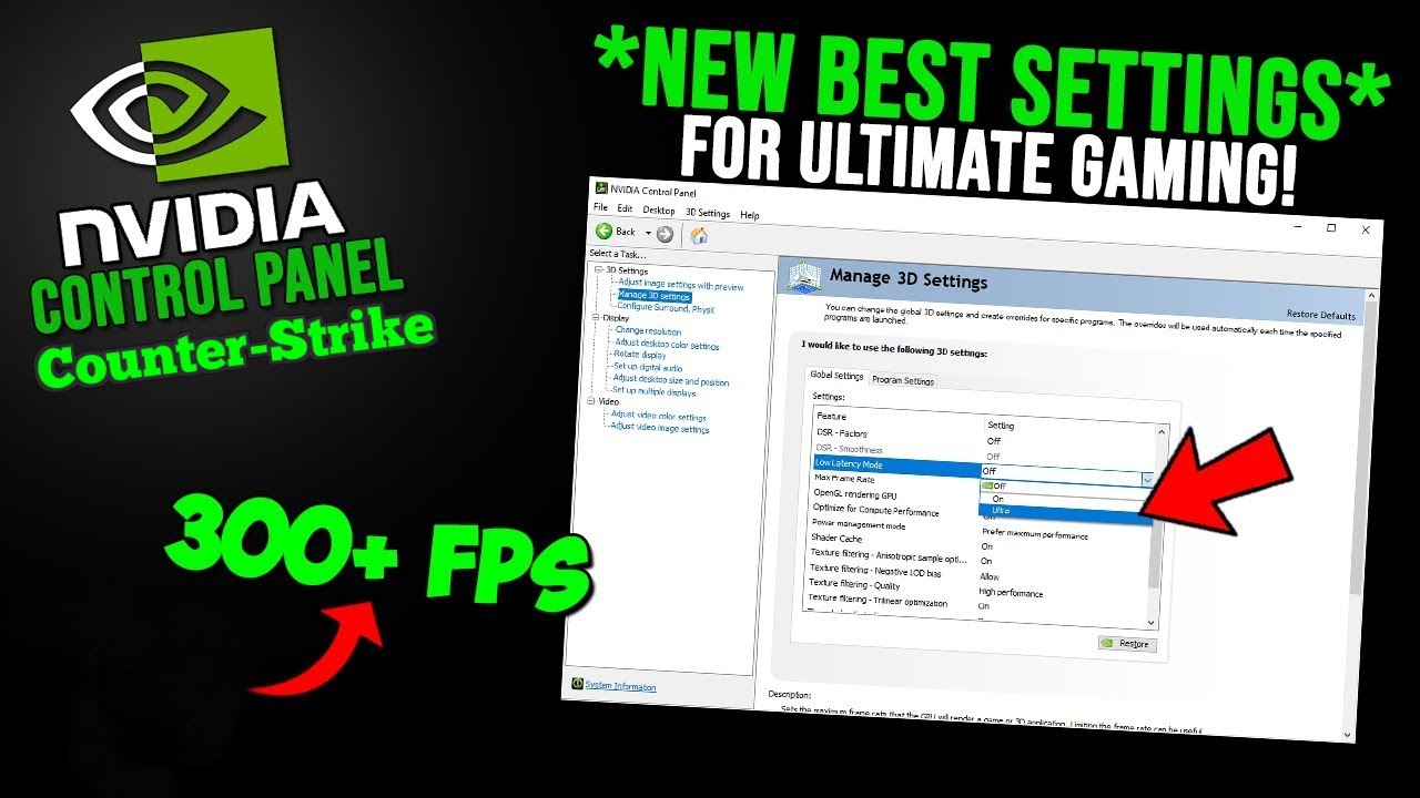 how to get more fps in csgo using the nvidia control panel