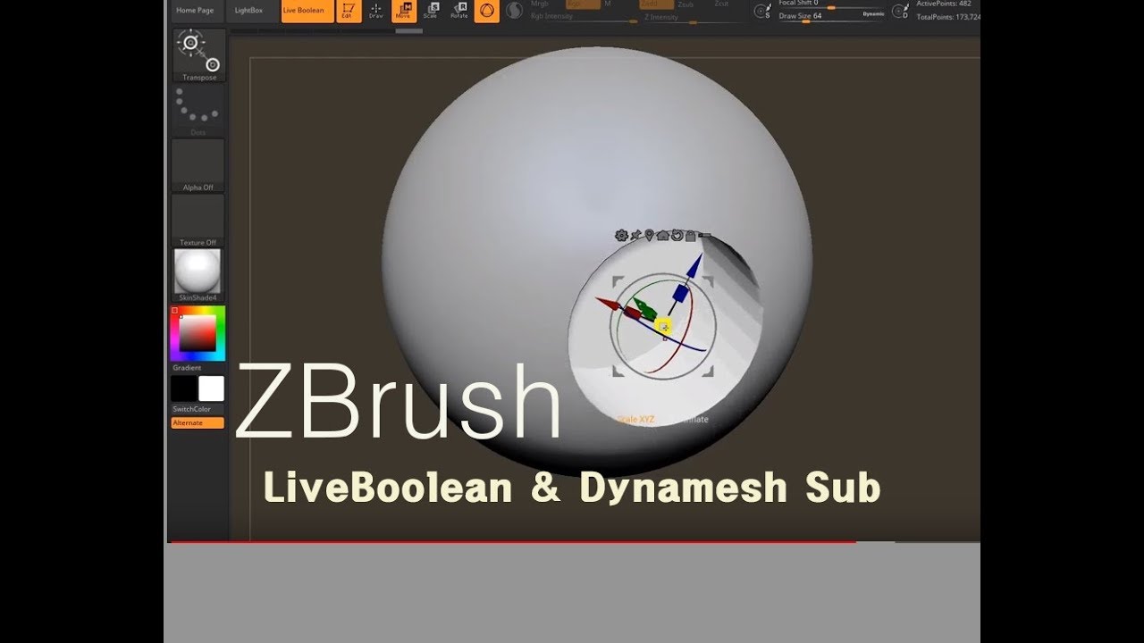 live boolien zbrush
