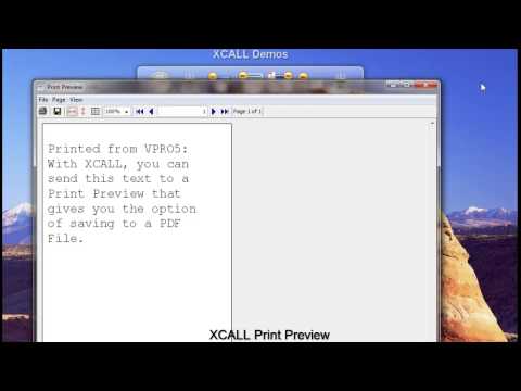 XCALL Print Preview