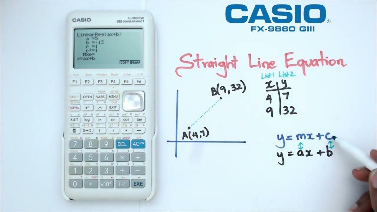 find-an-equation-of-a-straight-line-given-two-points-on-the-casio