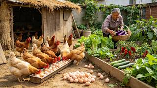 Feeding Chickens, Cleaning the Coop & Harvesting Vegetables | A Day on Our Chinese Farm