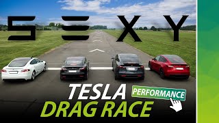 Drag Race: Tesla Model Y vs S, 3, X